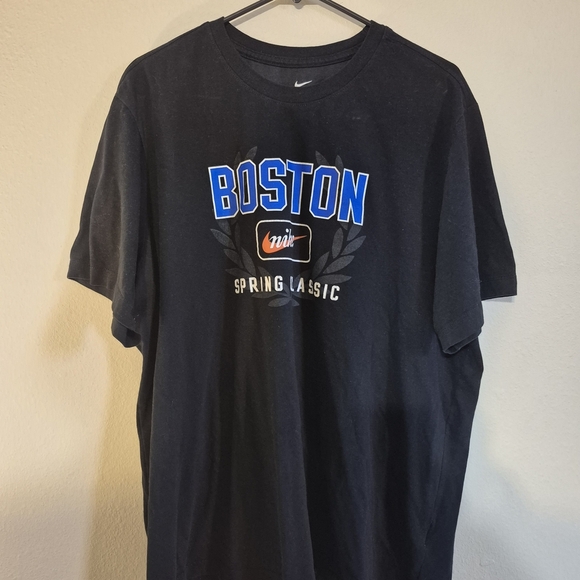 Nike Black Boston Tee with Blue and White Accents - Picture 1 of 3